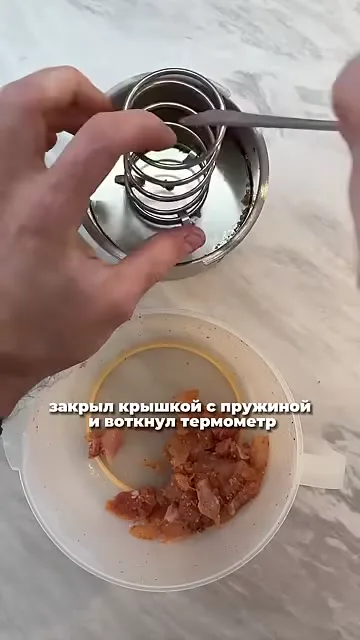 Шаг 8: закрыть емкость крышкой с пружиной